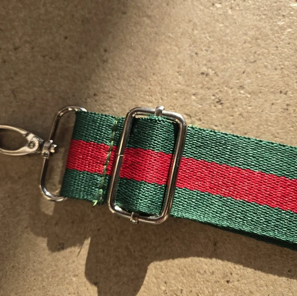 Red and Green Stripe Bag Replacement Strap Wide Adjustable - Picture 8 of 11